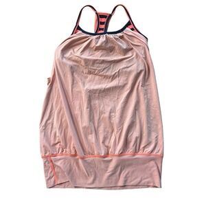 LULULEMON Sz 6 No‎ Limits Tank Top w/Sports Bra ORANGE W/ORANGE STRIPES Athletic